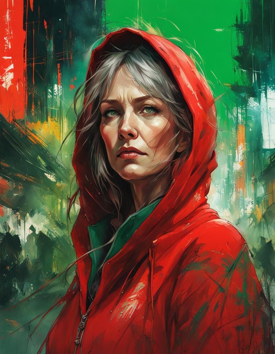 red hoodie lady  by @Paulo
