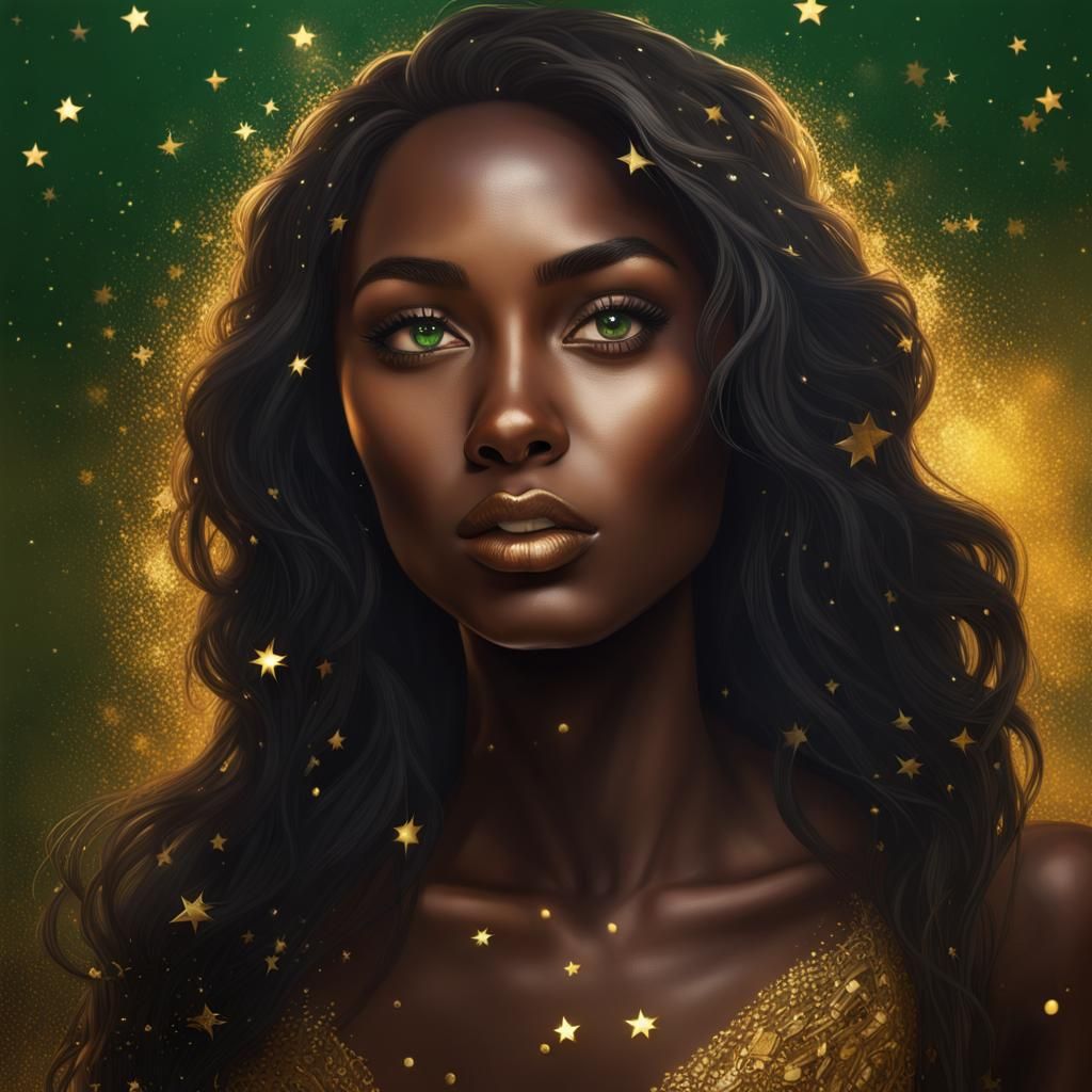 Woman With Dark Skin, - Ai Generated Artwork - Nightcafe Creator