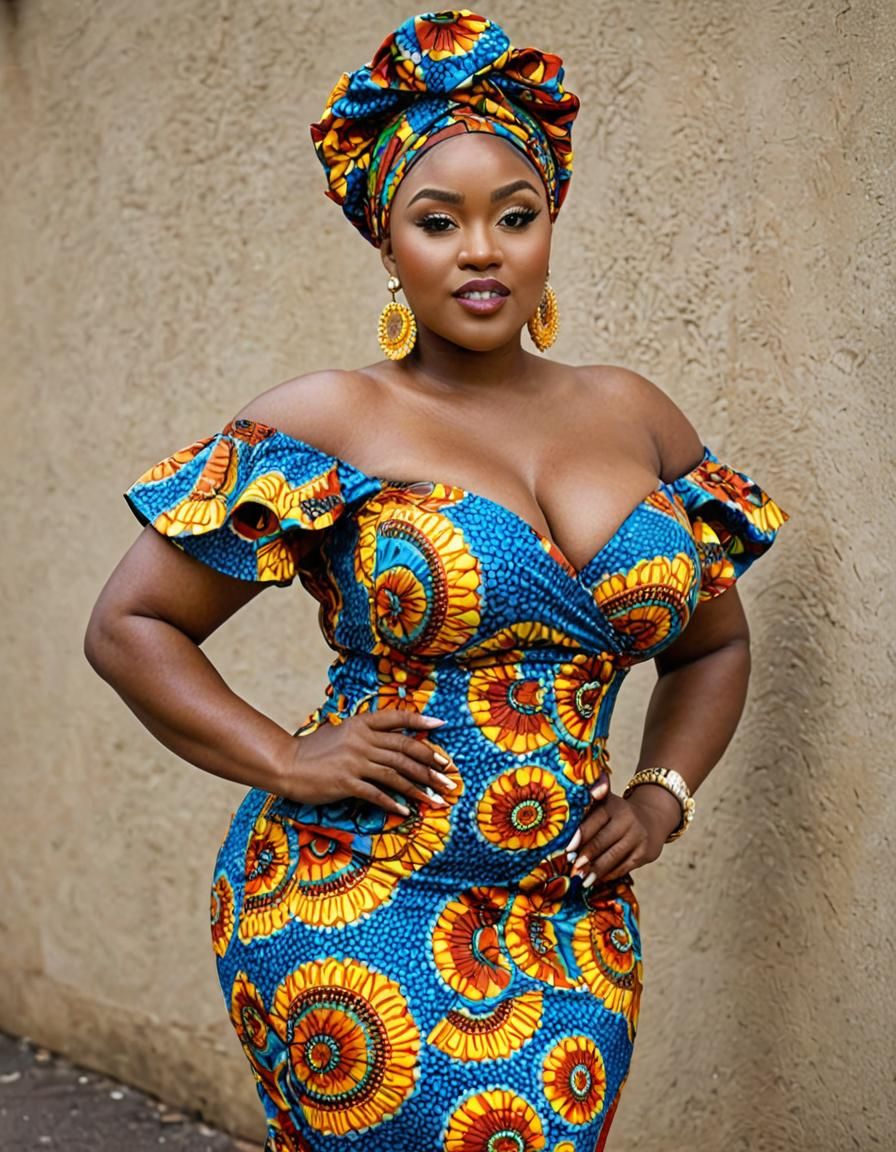 Nigerian Beauty in Ankara Gown: 8K Portrait