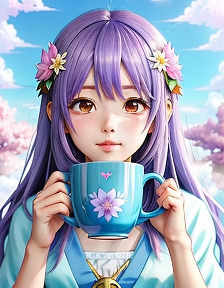 Cute valentine coffee mug filled with flowers