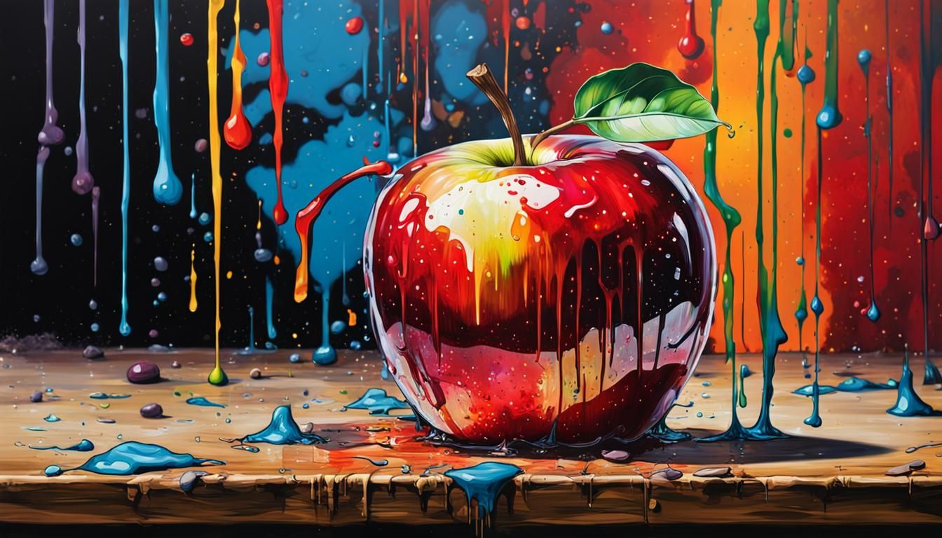 Colorful artificial apple