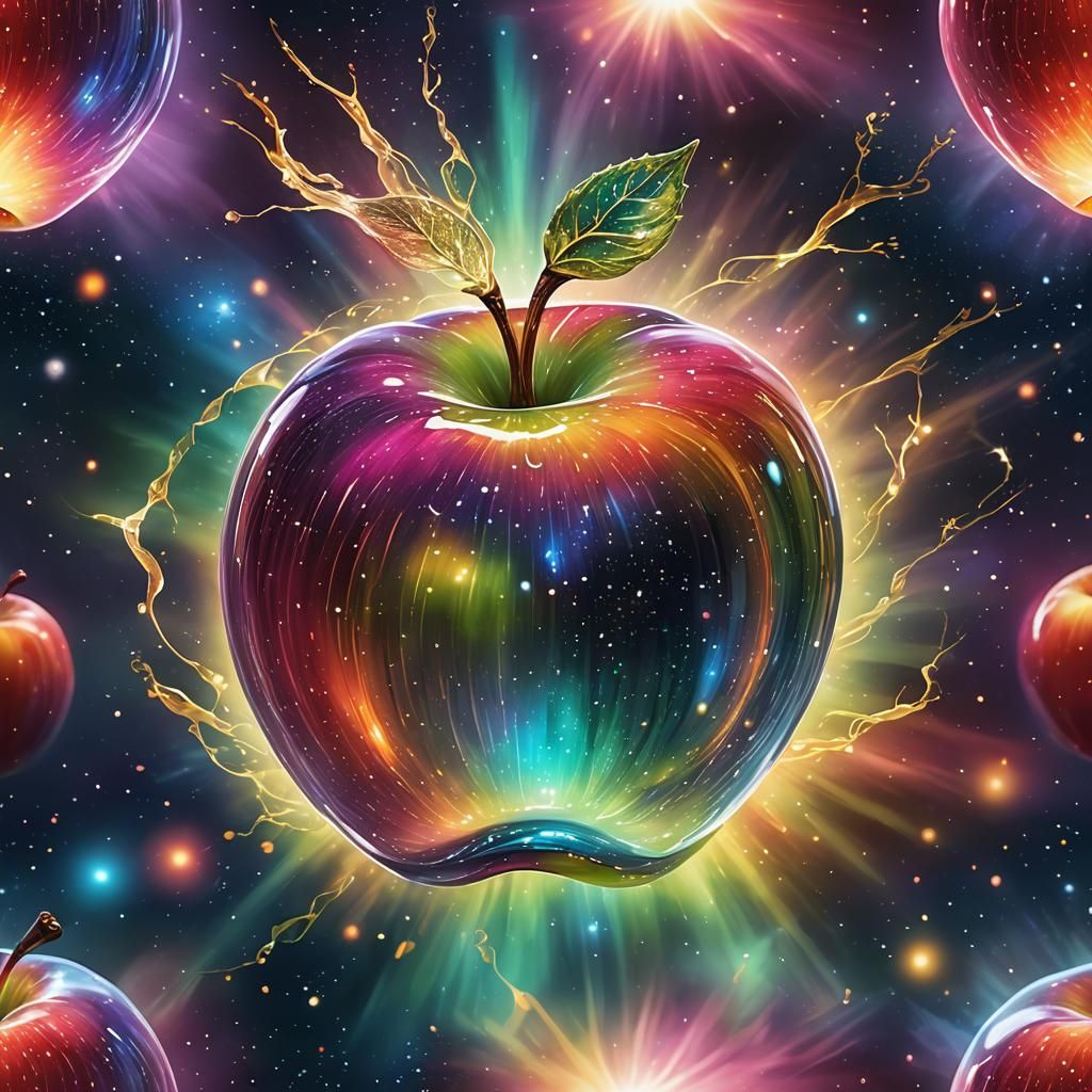 Glowing Glass Apple Illuminates the Cosmos