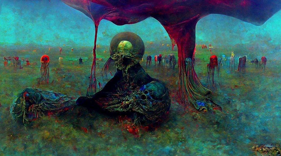 Psychedelic death In the style of zdzislaw beksinski 8k high...