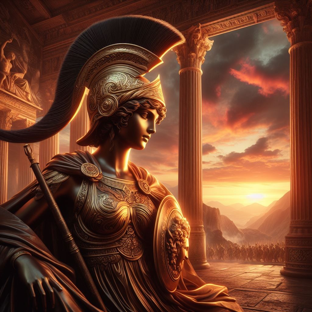 Athena at sunset - AI Generated Artwork - NightCafe Creator