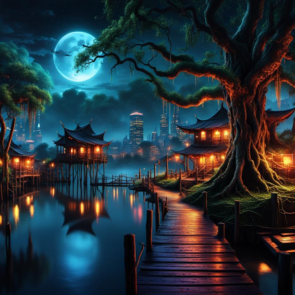 Mezygmy Floating Bayou Village  by @MiniMishaps