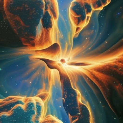 Nebula seen through a gas cloud
