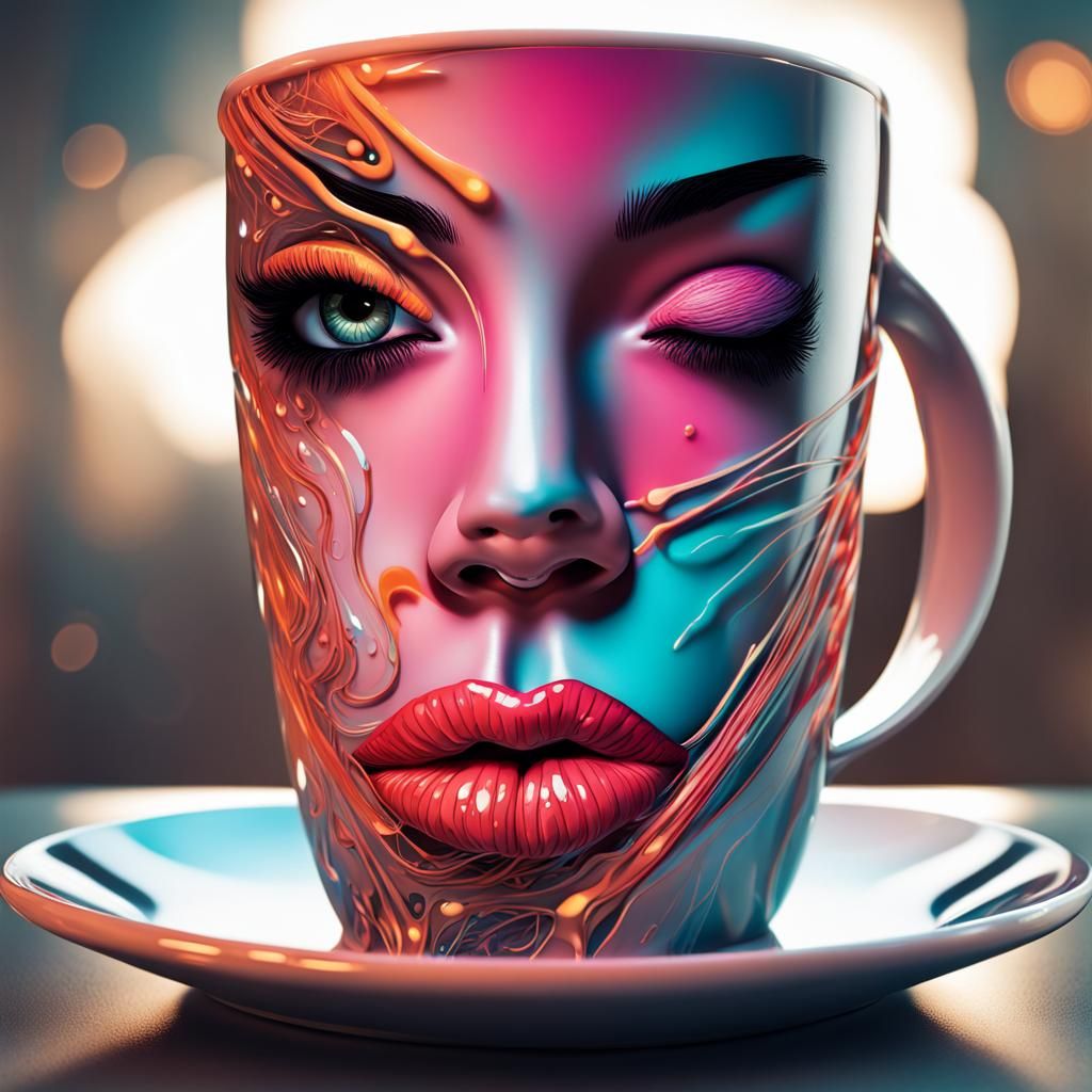 Abstract coffee cup - AI Generated Artwork - NightCafe Creator