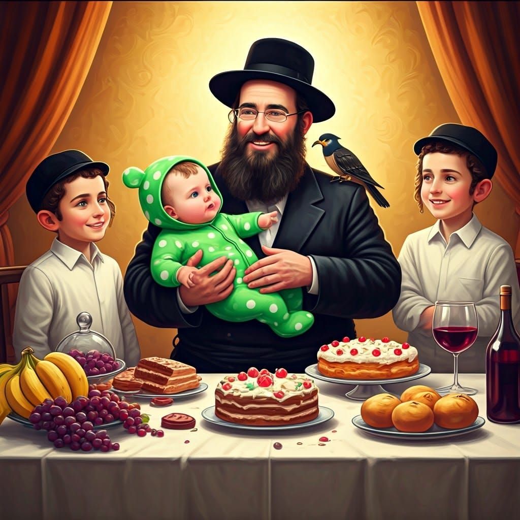Ultra-Orthodox Family Celebrates Together in Joyful Splendor