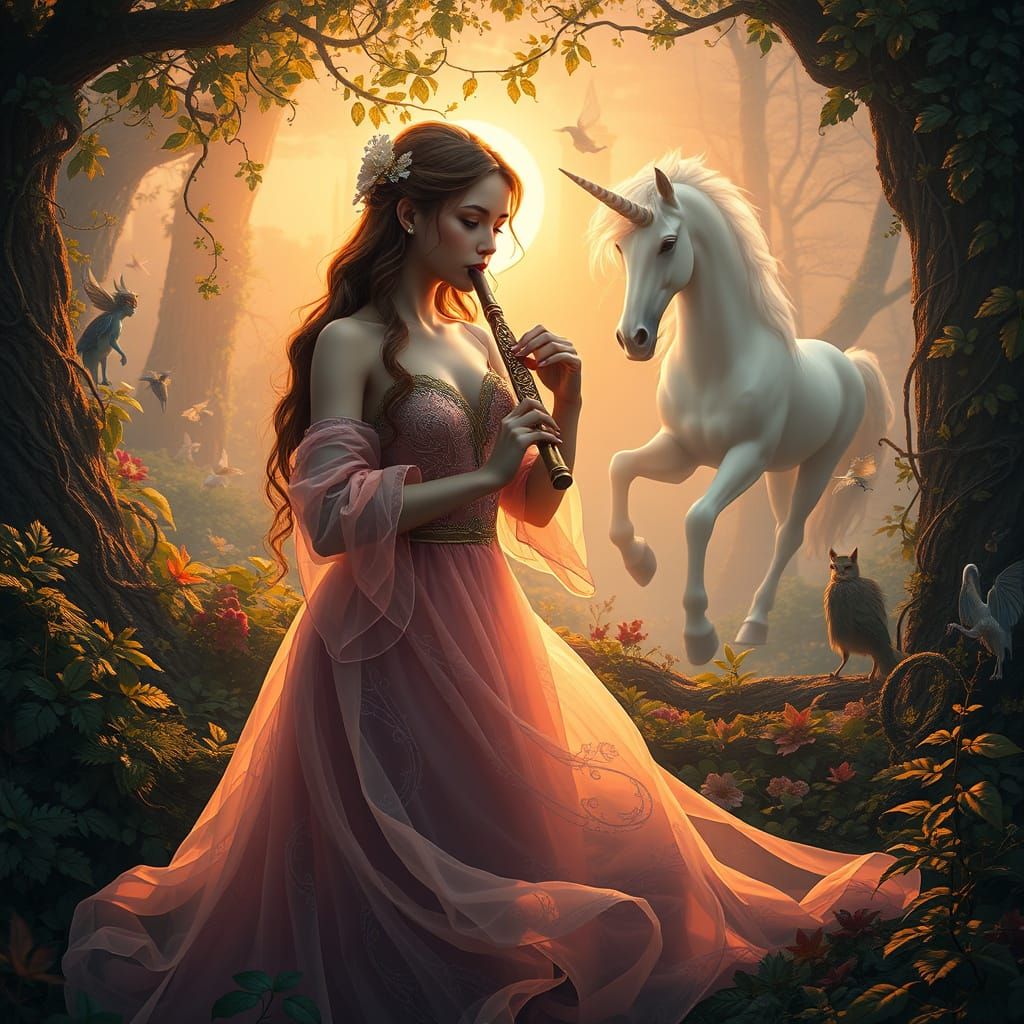 Ethereal Fantasy Scene in Vibrant Colors