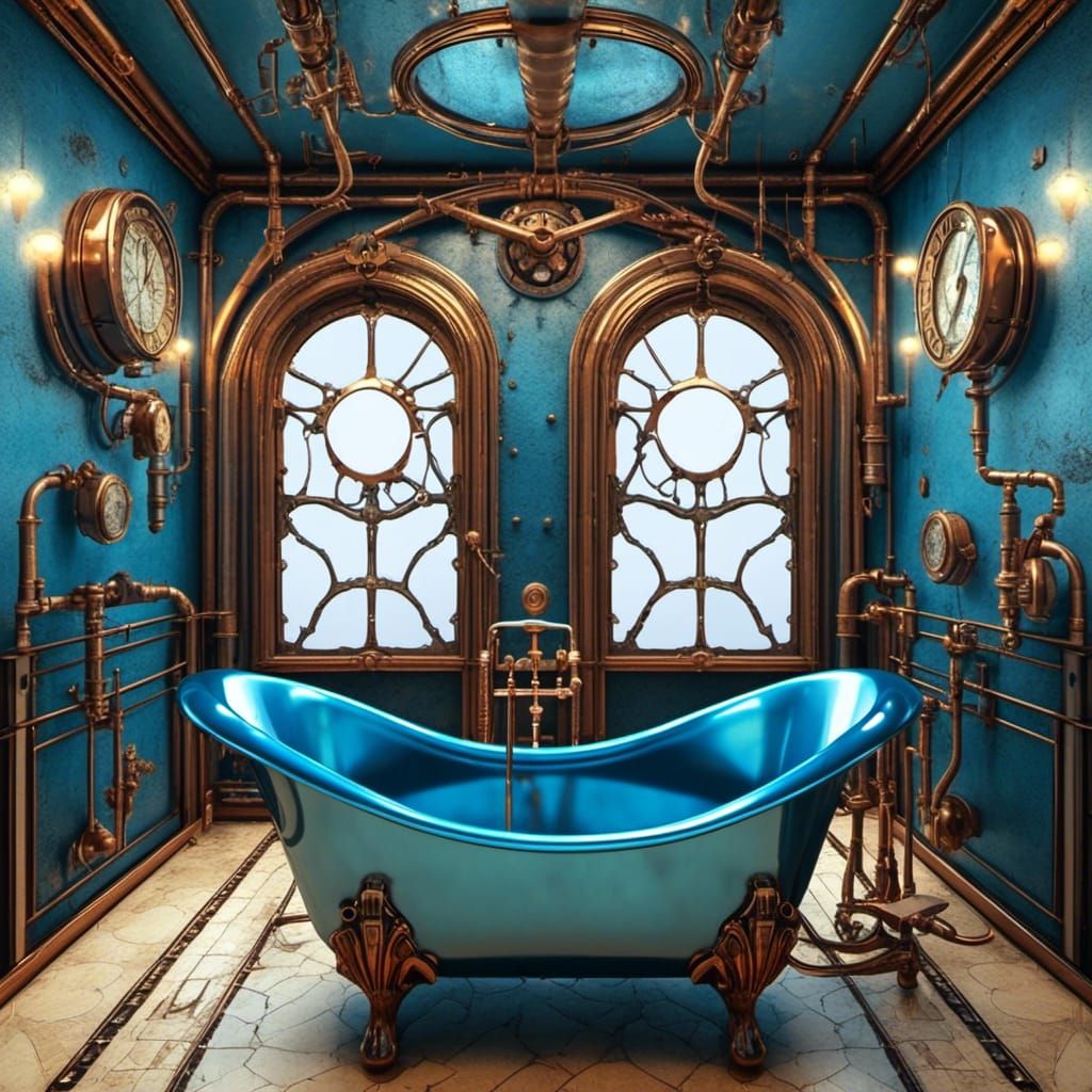 Steampunk clawfoot bathtub