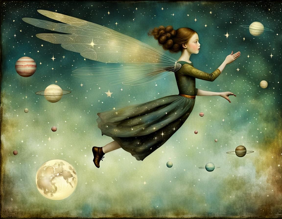 Flying girl   by @Mystery 