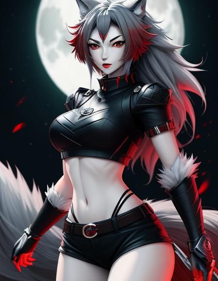 Furry art character figures girls Wolf (Red woman)