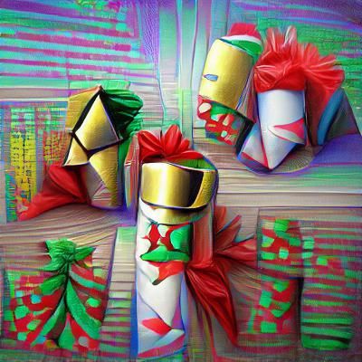 Christmas crackers 8K 3D artwork pop art