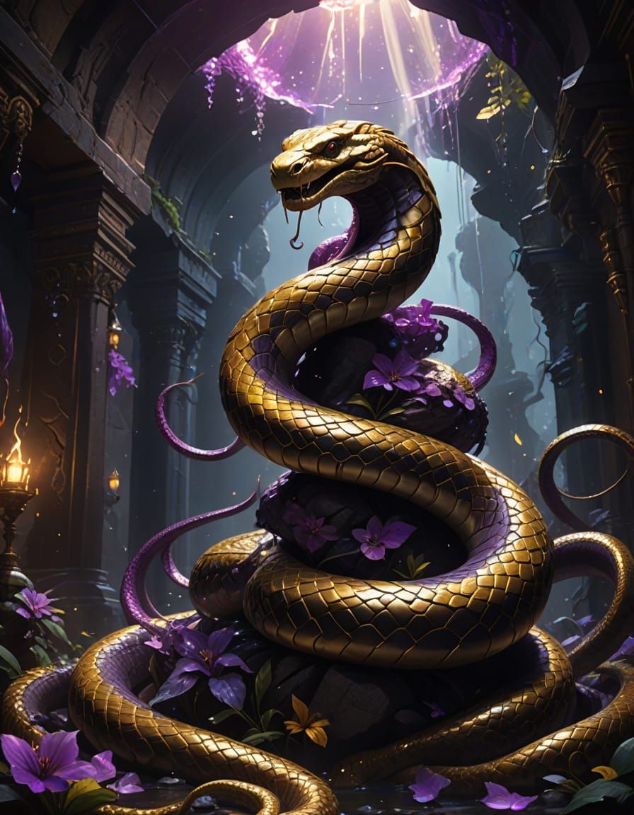 golden snake   by @izbuska