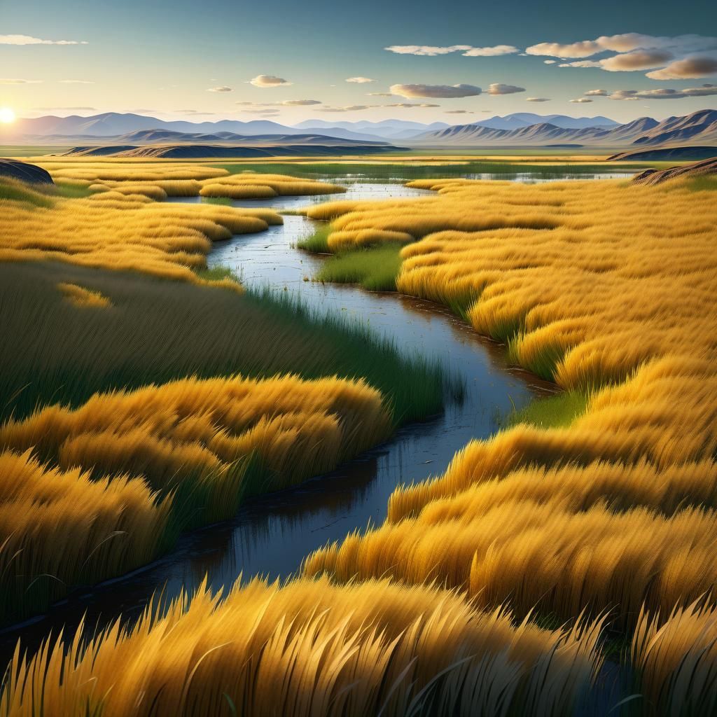 river in the steppe