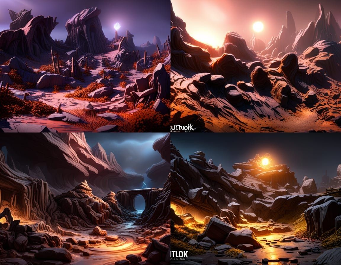 a masterpiece, 8k resolution, rock garden in an electromagne...