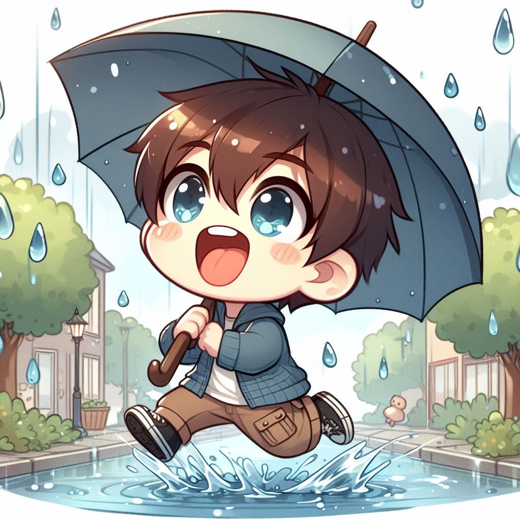 Chibi Boy's Rainy Day Fun