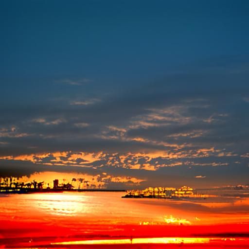 Sunset over the bay