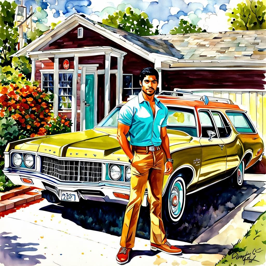 Macho, Macho Man Point Place, Wisconsin, 1979 AI Generated Artwork