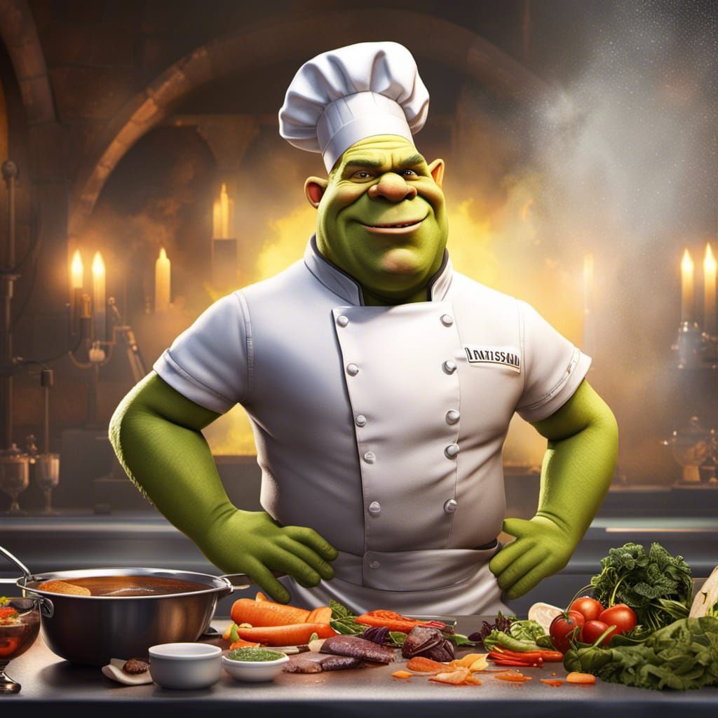 Chef Shrek Gordon Ramsay - AI Generated Artwork - NightCafe Creator