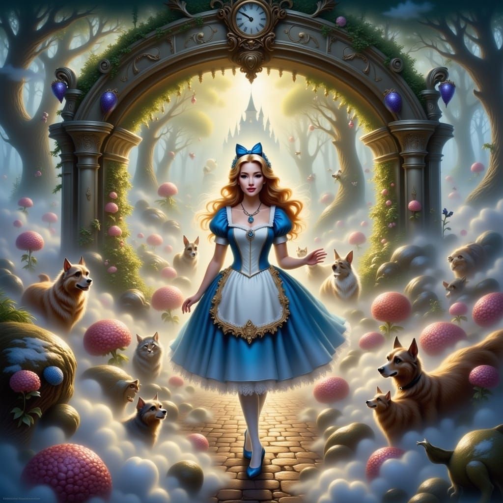 <lora:Disney Art Flux:1.0> Alice in Wonderland disney movie