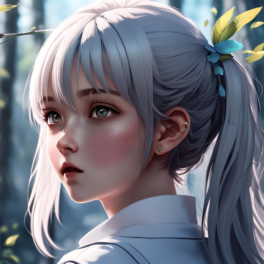 Laughing Cat in 3D Anime Art Style