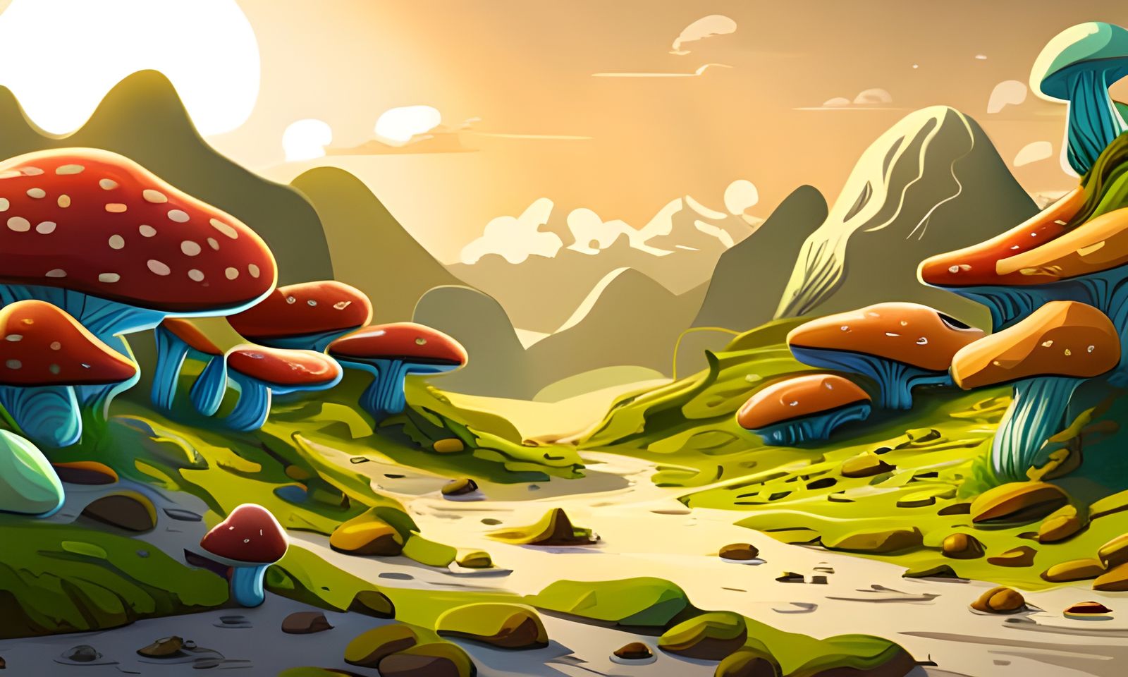 Mushroom Valley AI Generated Artwork NightCafe Creator