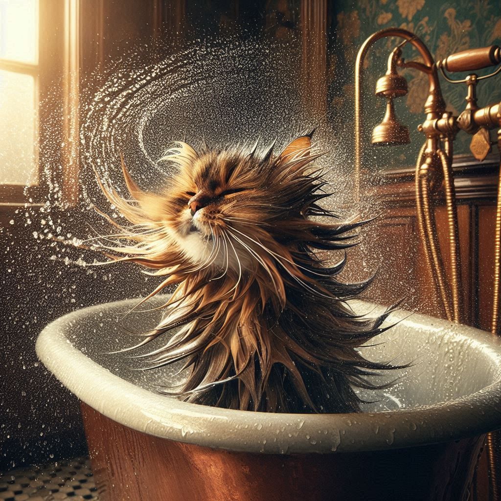 Lucy in der Badewanne