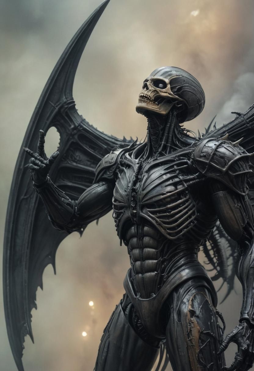 H. R. Giger,Todd McFarlane,detailed,