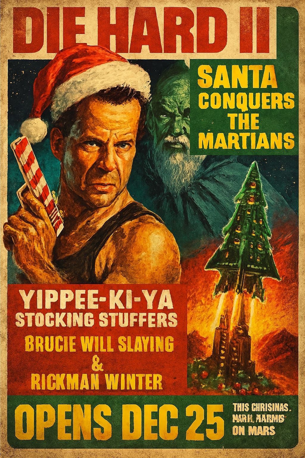 YIPPEE-KI-YA COMING SOON DIE HARD X SANTA CONQUERS THE MARTIANS