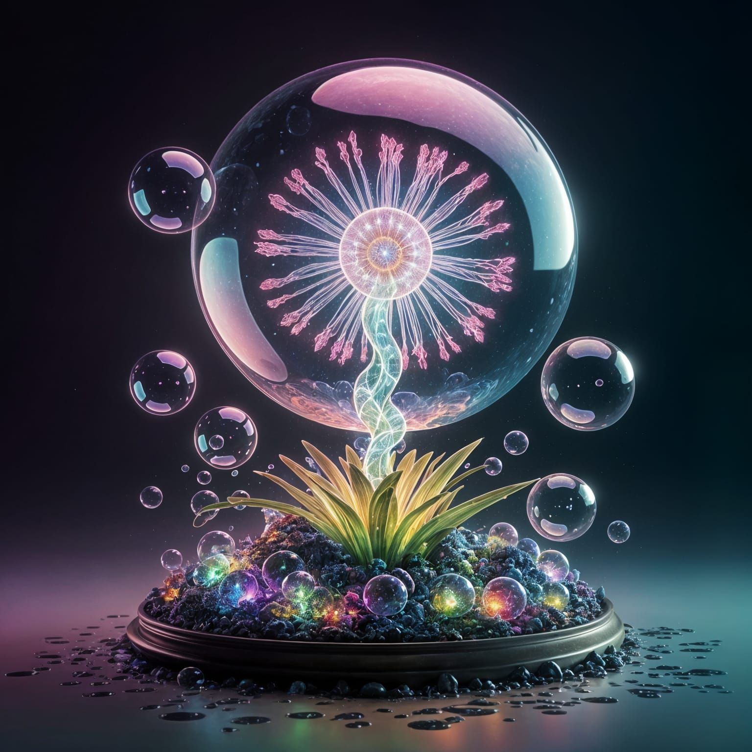 Strange plant producing soap bubbles  by @Gokiburi