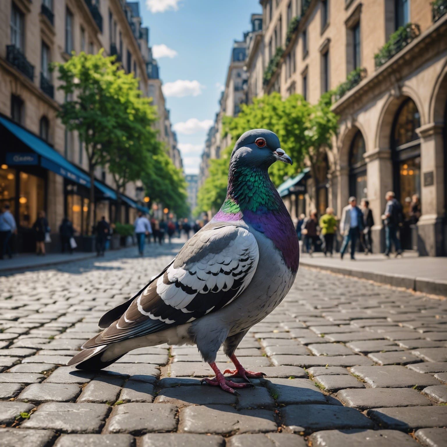Pigeon in the city