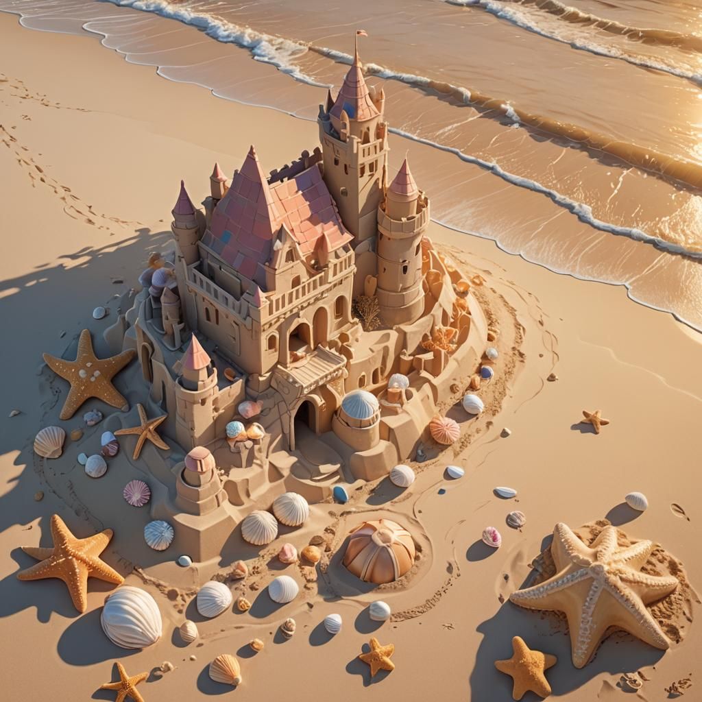 Girl's Beach Dream: Vibrant 3D Anime Art