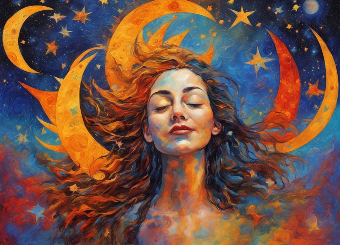 Her smile is the Sun, the Moon and the Stars - AI Generated Artwork ...