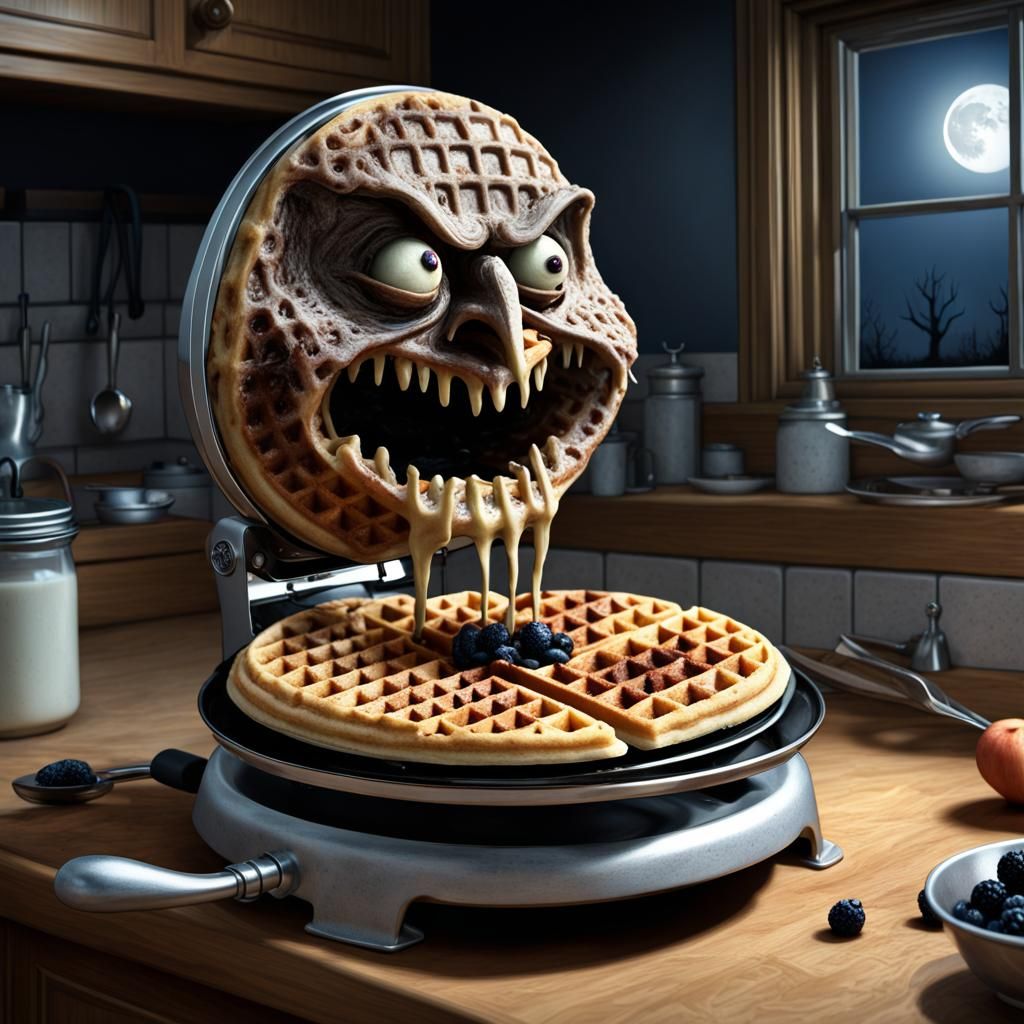 Waffle Iron hunts you at night  by @Amorpheus
