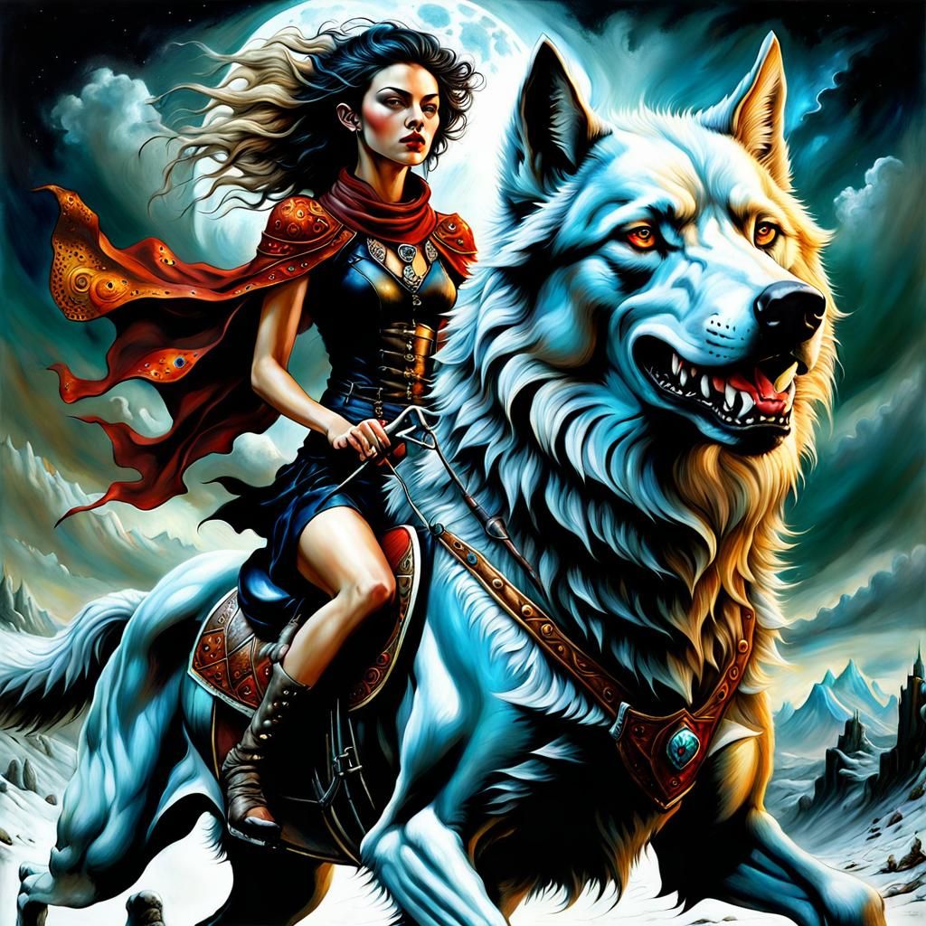 Mythical Pets: Giant Dire Wolf (Real Cartoon XL v4)  by @BlakeRaven