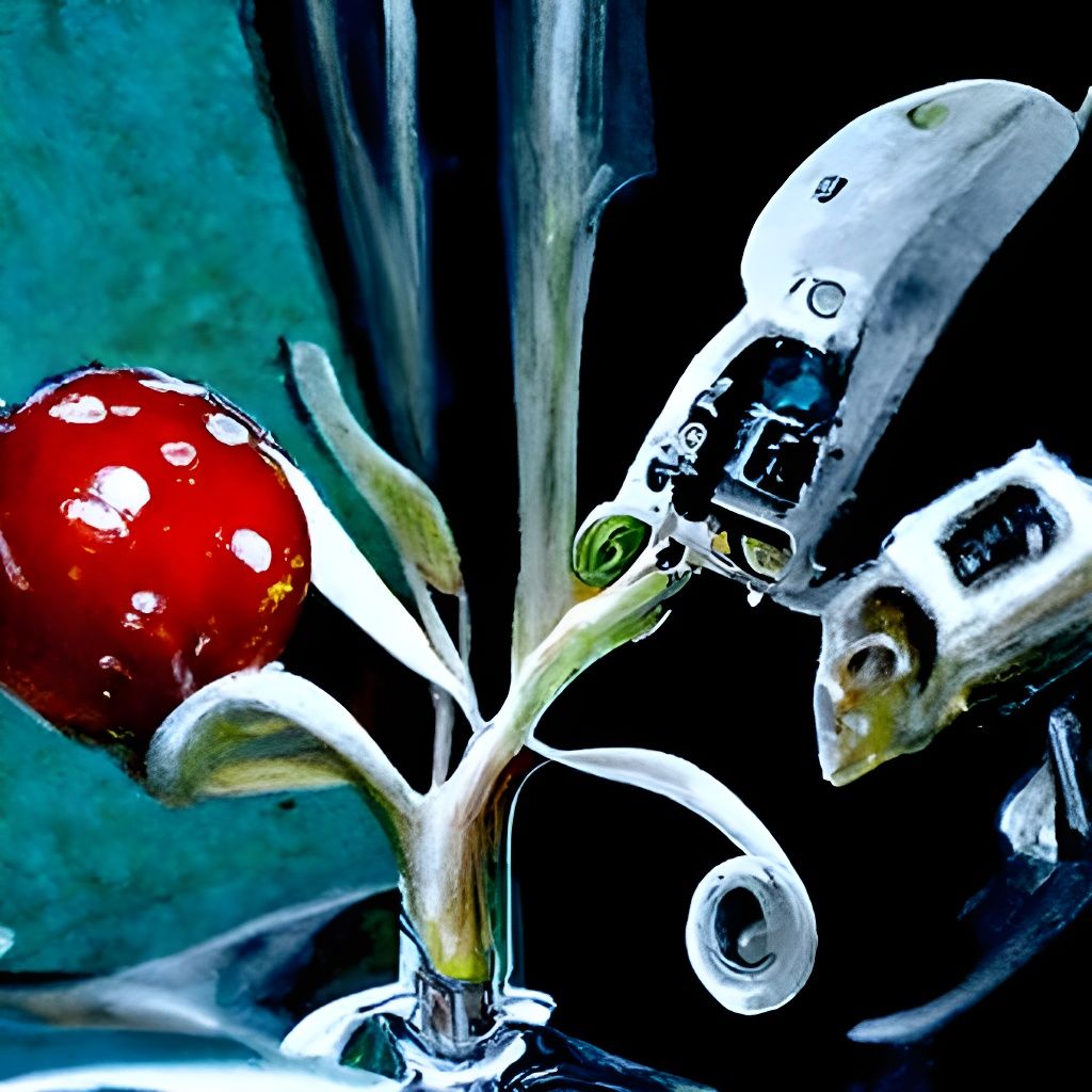 Organic life growing from a machine