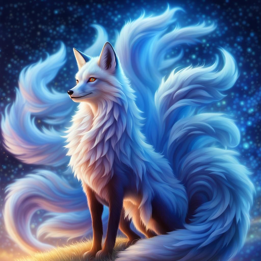 The Majestic but Mischievous Nine-tailed Fox - AI Generated Artwork ...