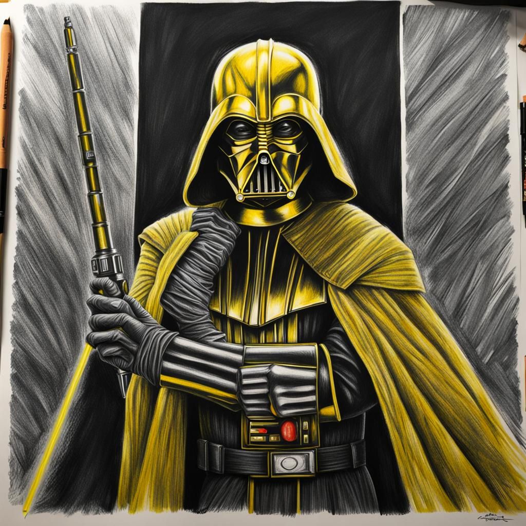 Star Wars Female Sith Lord Charcoal Drawing