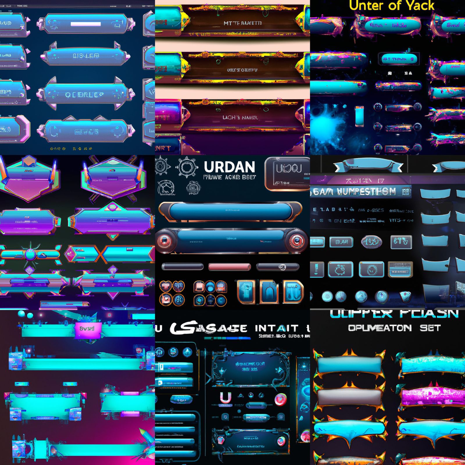 ui design assets banner futuristic , unity3d, high resolution, very ...