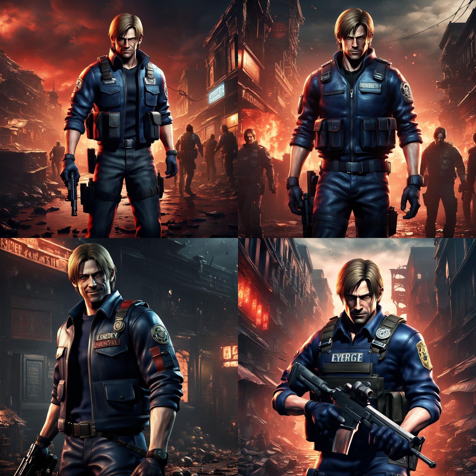 Leon Kennedy from resident evil 2, smiling