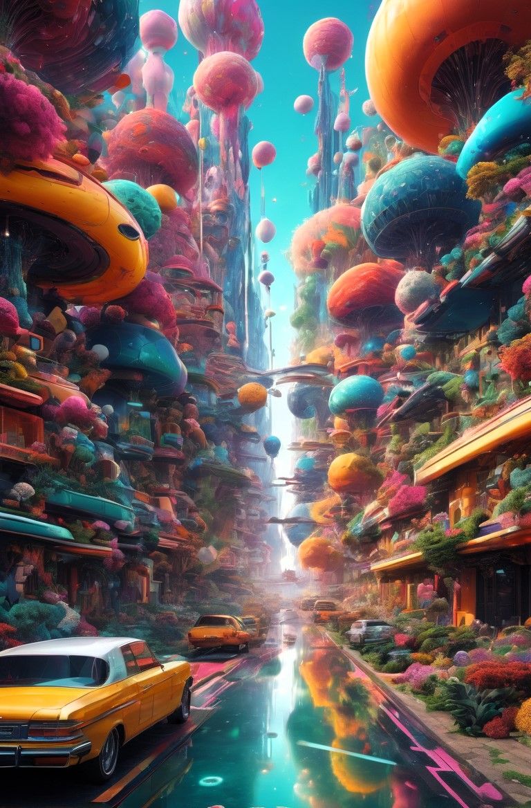 Surreal 60s street