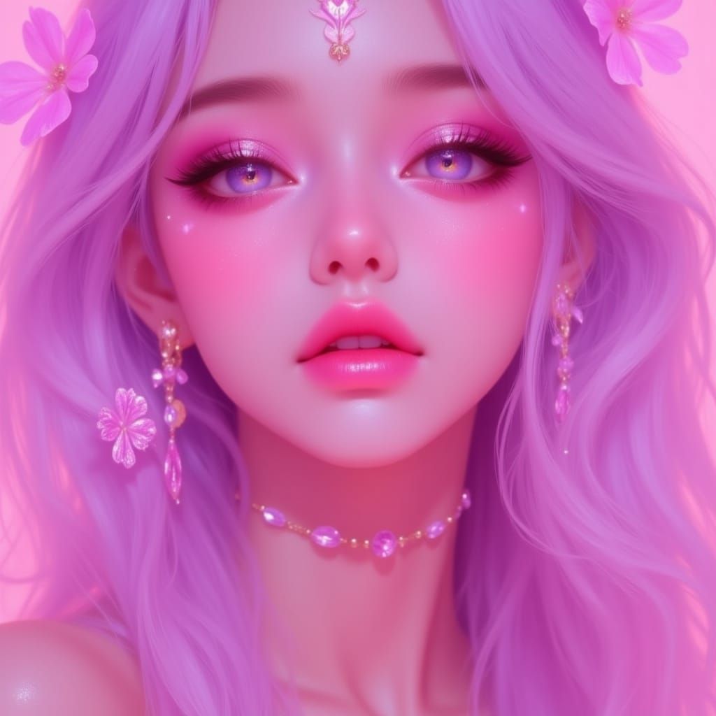 Goth purple and pink palette Luxaura Fairlight Pastel <lora:Moonrose Dreamcore:1.0>