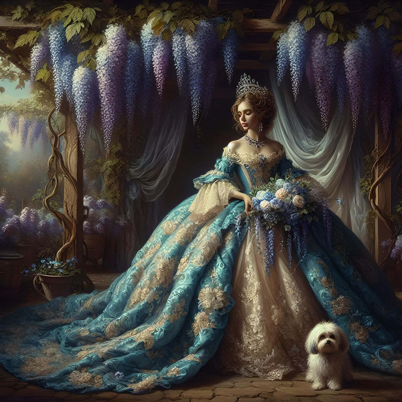 A princess with her dog