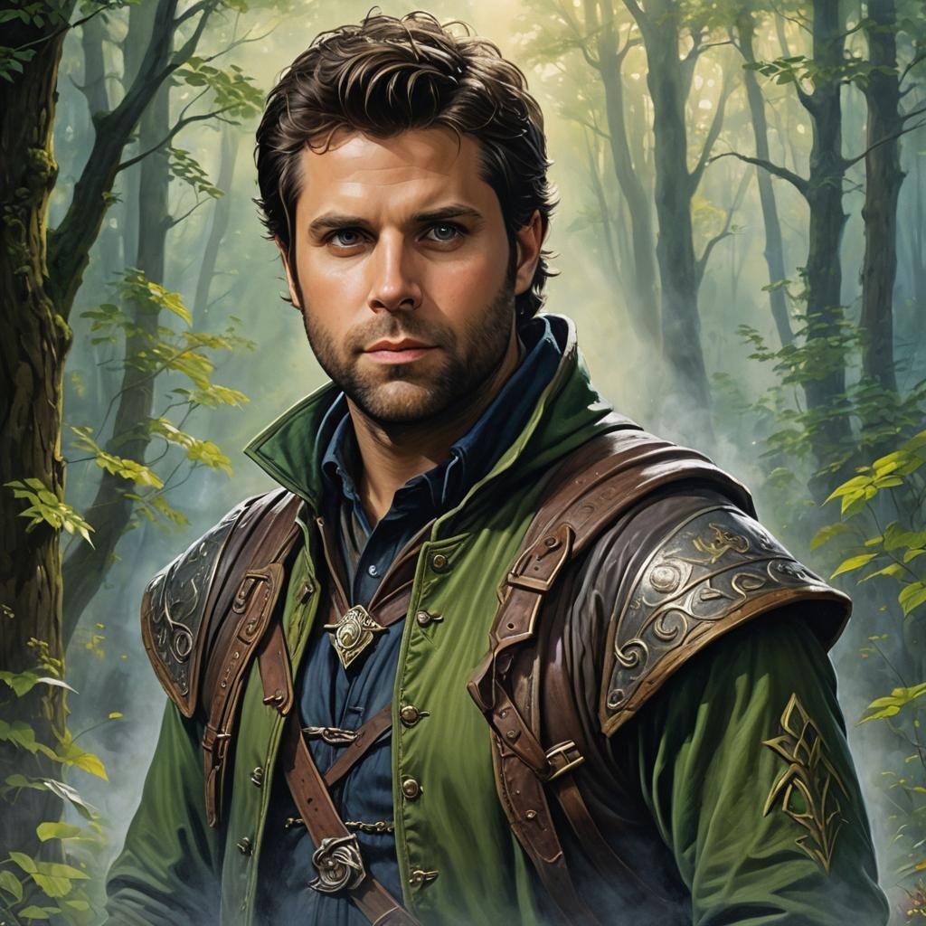 Portrait of Shawn Spencer from the TV show Psych, in costume...