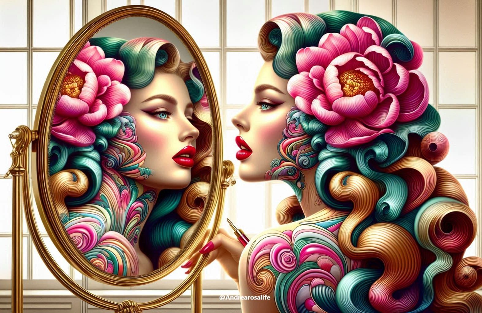 Beauty at a Mirror @Andrearosalife