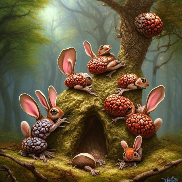 "Toxic Tree Bunnies" AI Generated Artwork NightCafe Creator