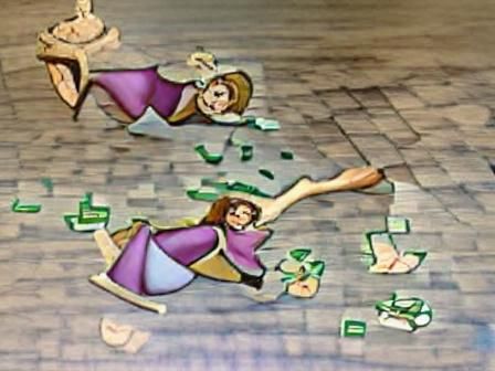 Magically splitting a person in half and then running off wi...