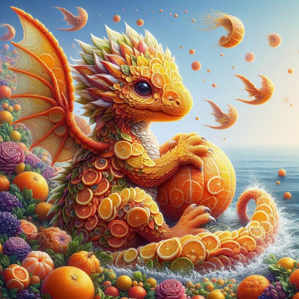 Tangerine Dragon playing in the sea (2)