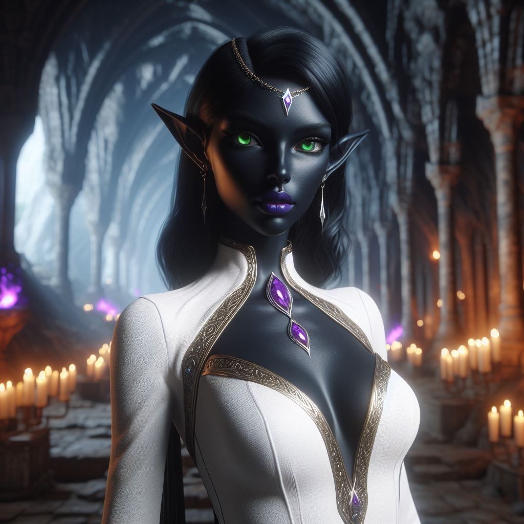Green Eye Drow Priestess